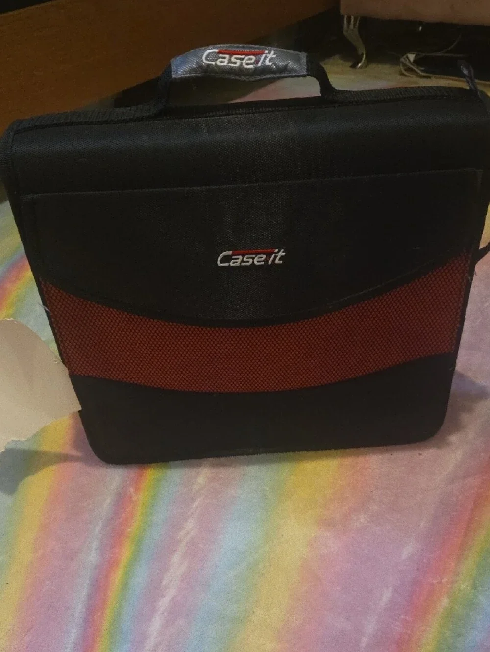Unisex Black and Red Briefcase Organizer